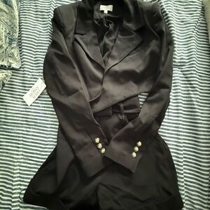 NWT Size S Torn by Ronny Kobo Black Tailored Magdalena Romper